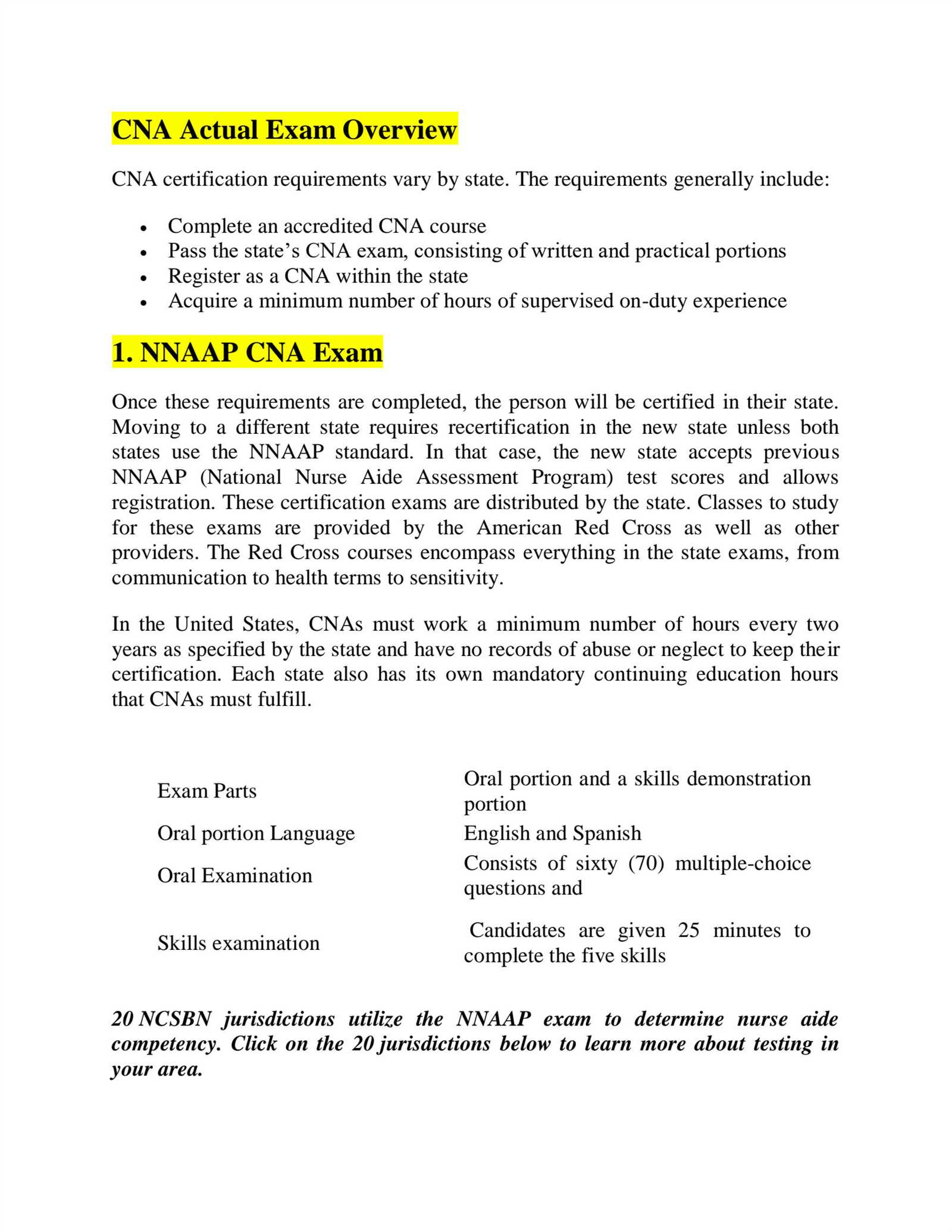 cna competency exam answers