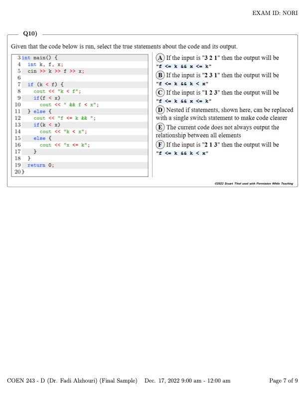 coen final exam answers