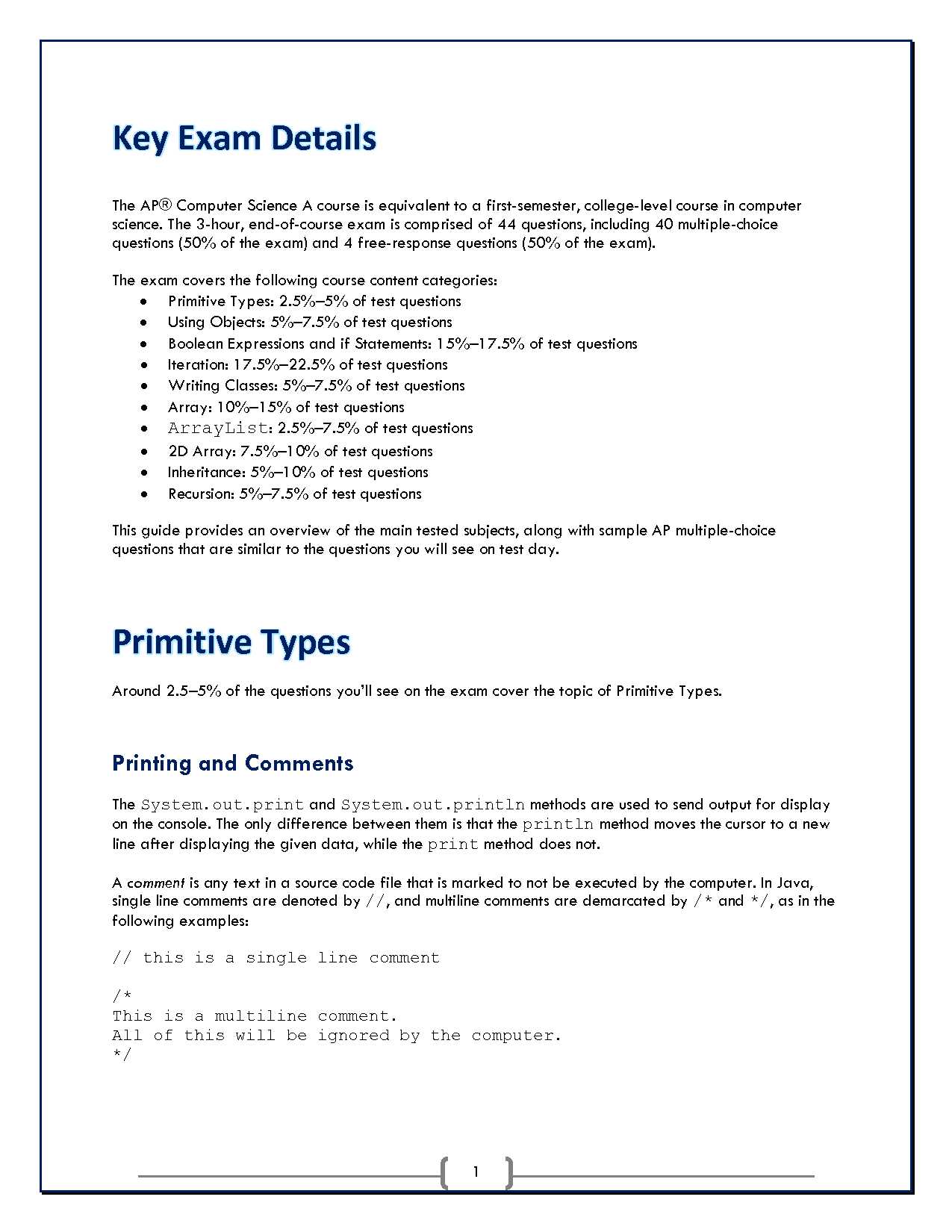 computer science final exam answers