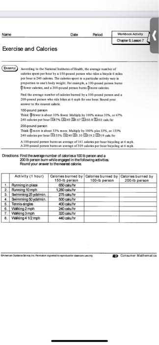 consumer mathematics workbook activity answers