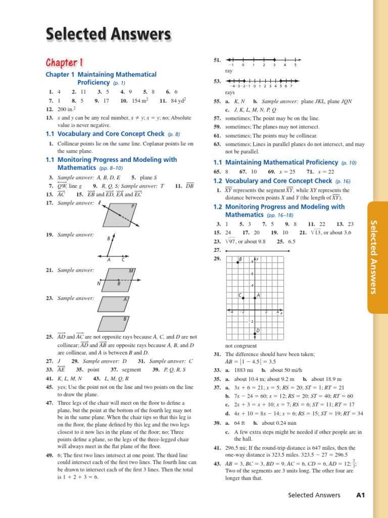 core connections geometry chapter 1 answers