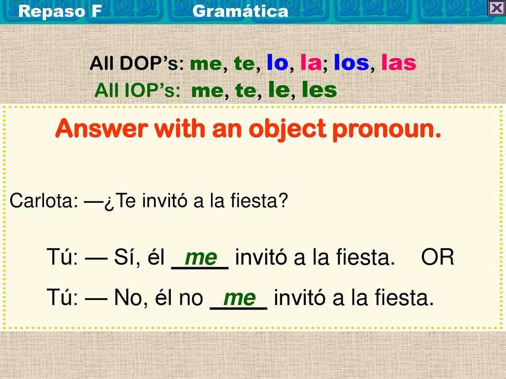 gramatica a direct object pronouns answers