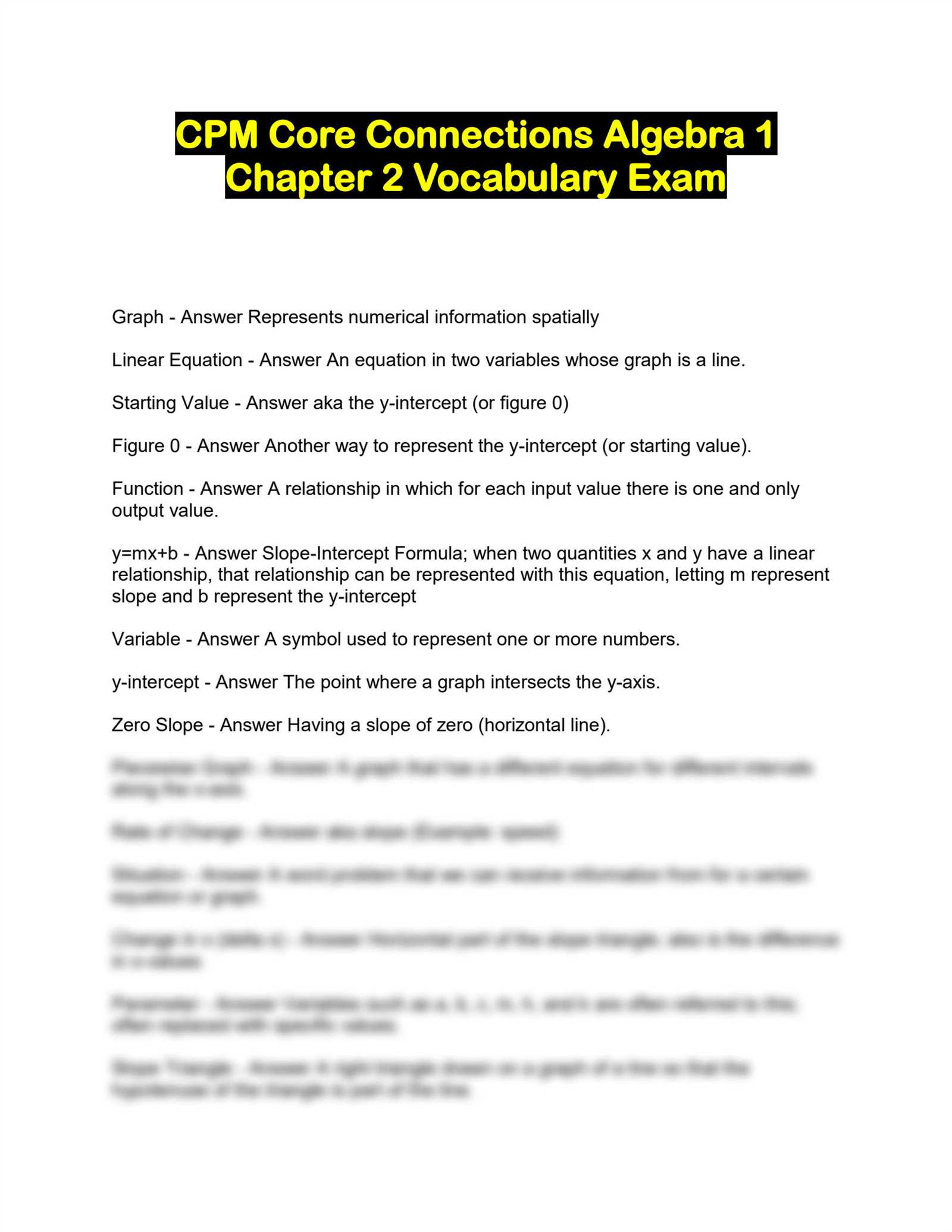 cpm algebra 1 chapter 4 answers