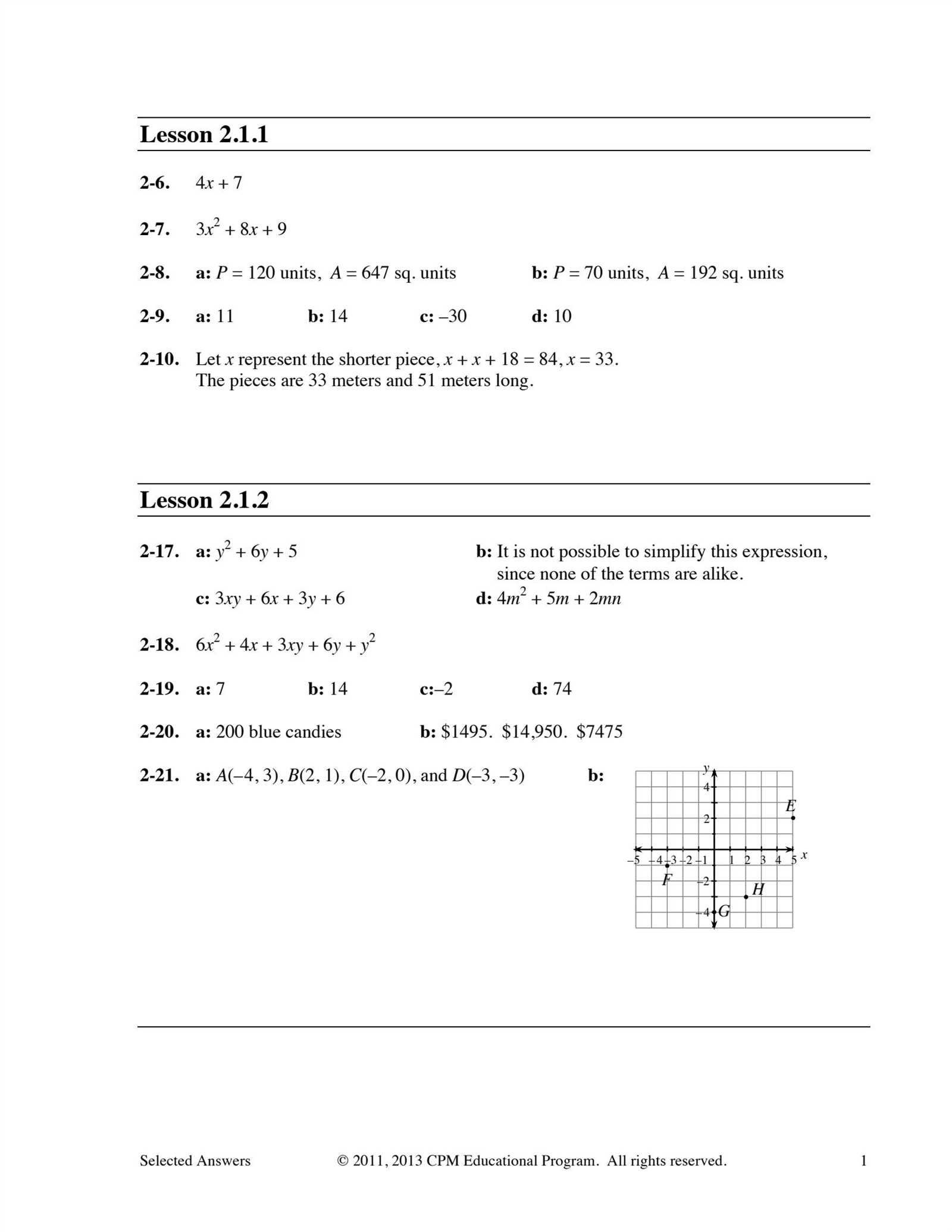 cpm geometry connections answers