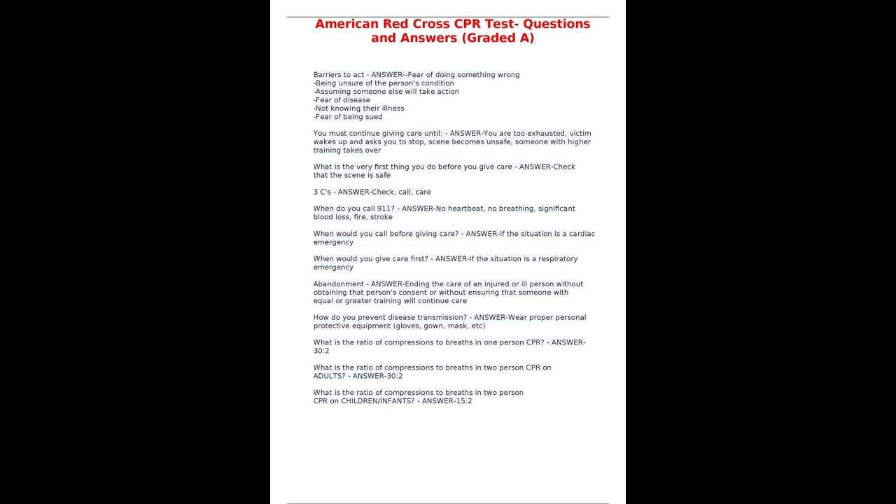 cpr exam a answers