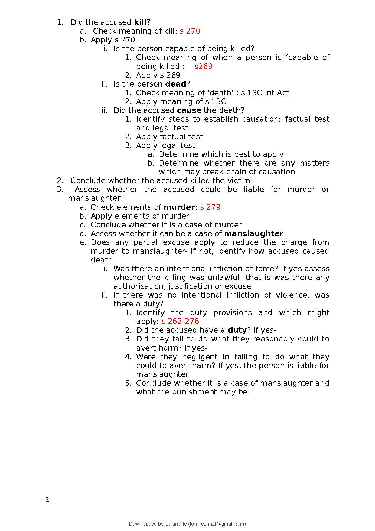 criminal law model answers for exams