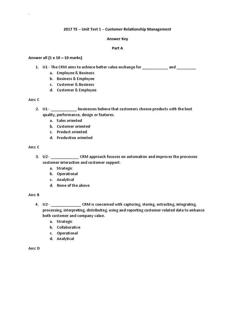 crm basic course exam answers