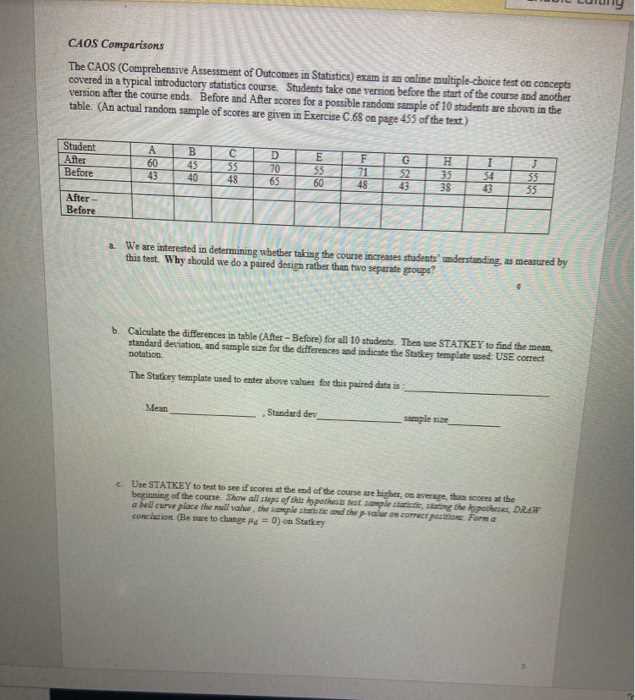 sample statistics exam with answers