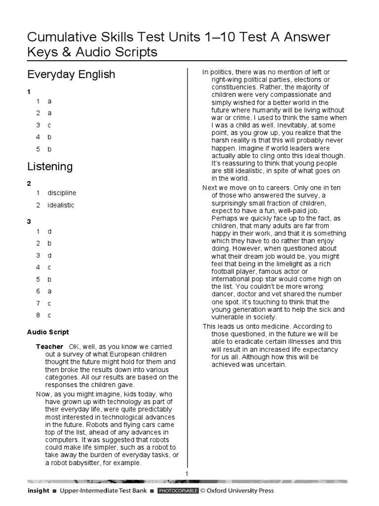 cumulative test answers