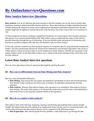 data analysis questions and answers