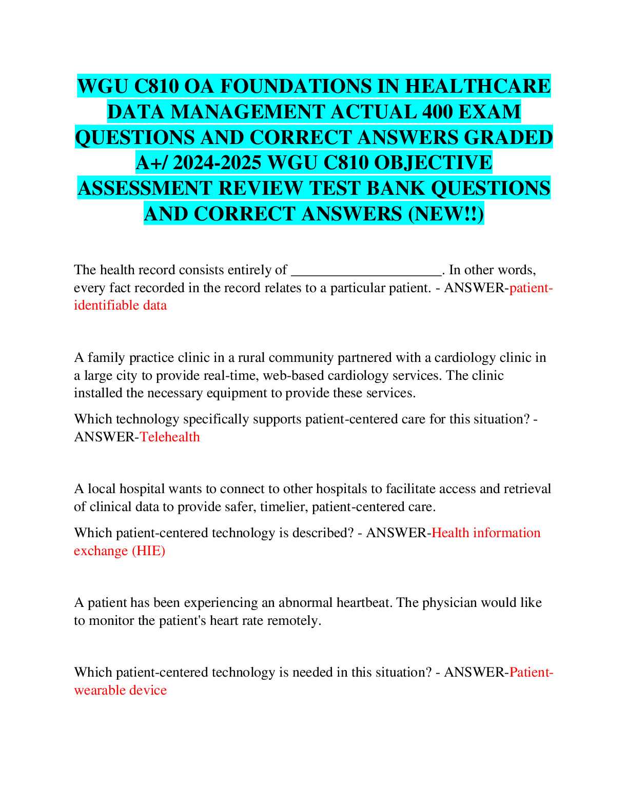 data management exam questions and answers