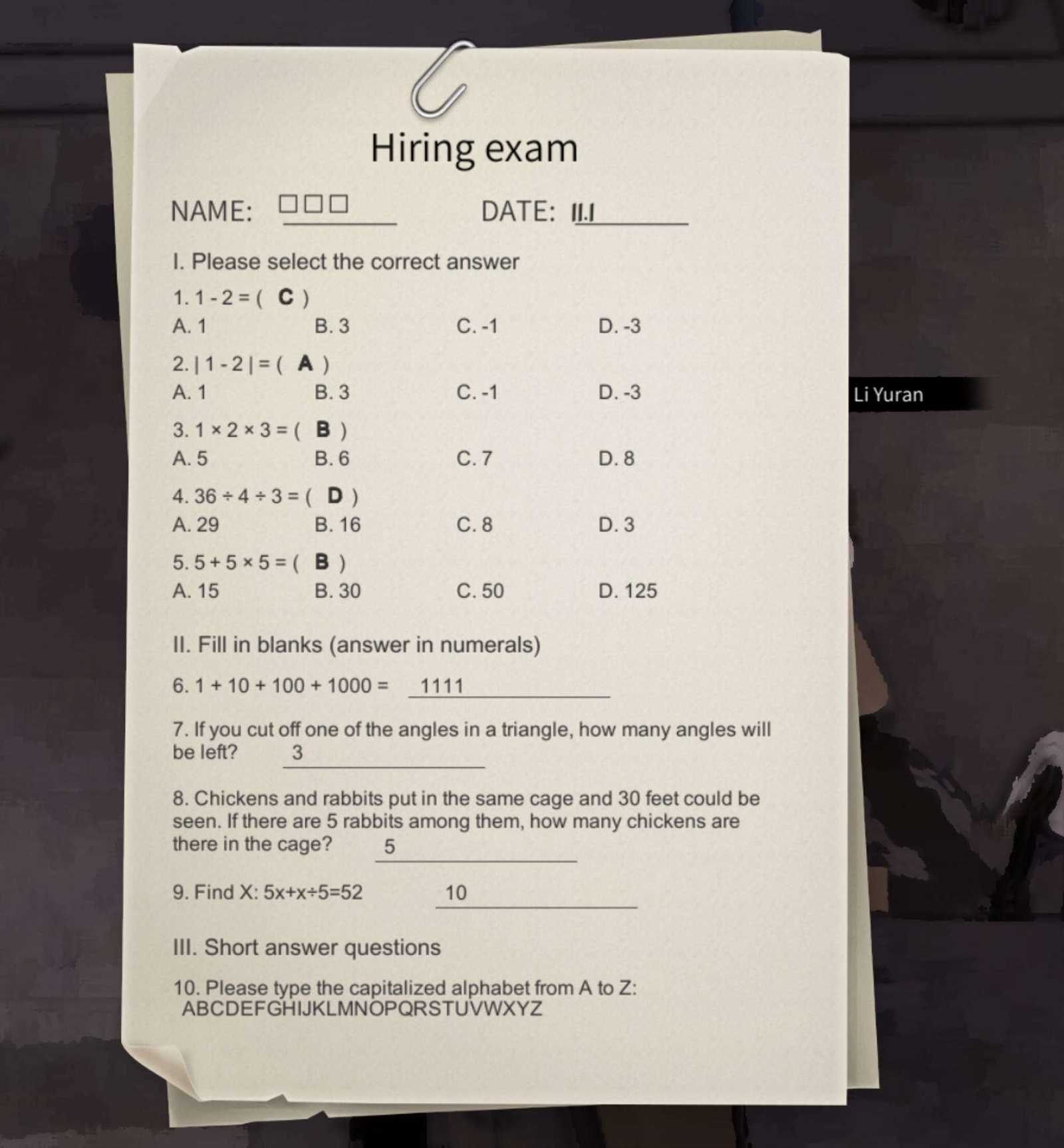 nobody the turnaround hiring exam answers