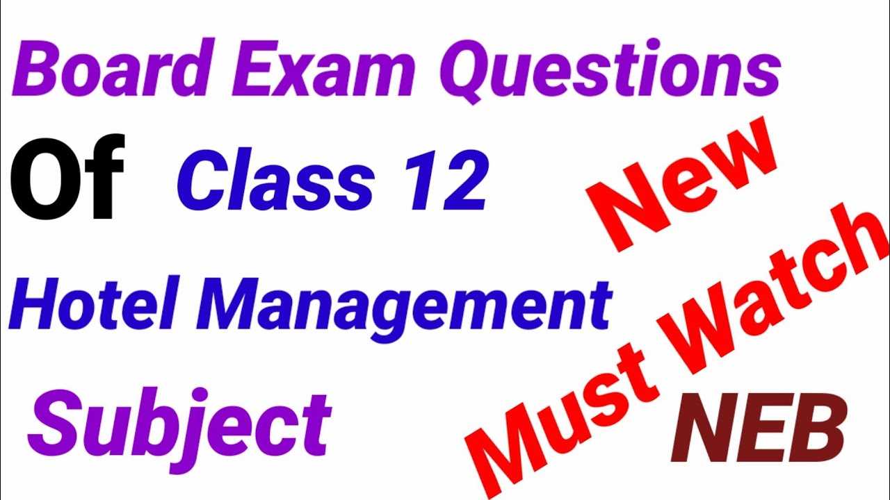 hotel management exam questions and answers