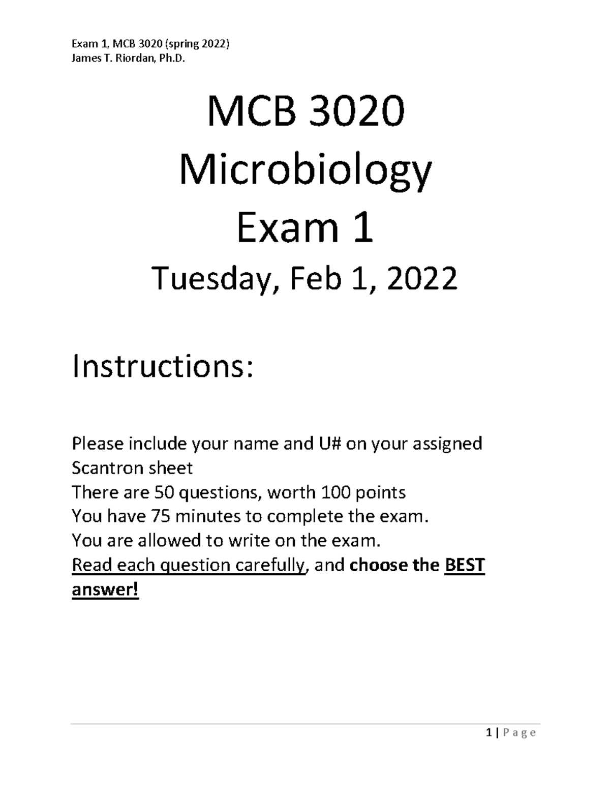 exam 1 microbiology