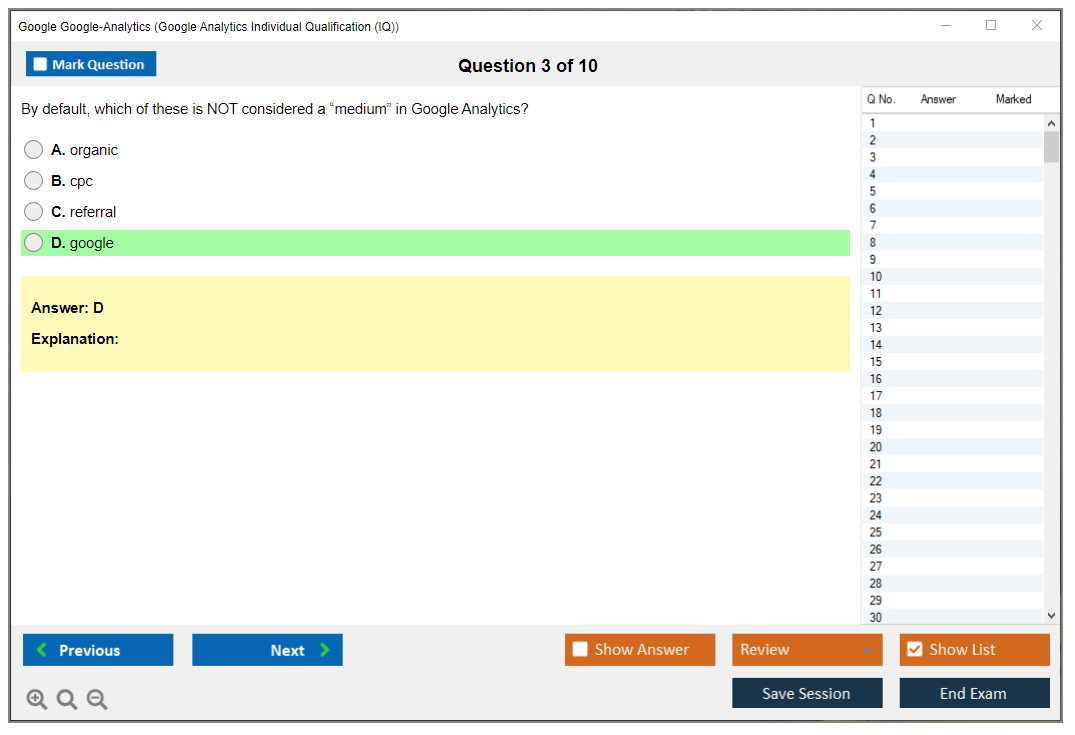 google analytics exam questions and answers