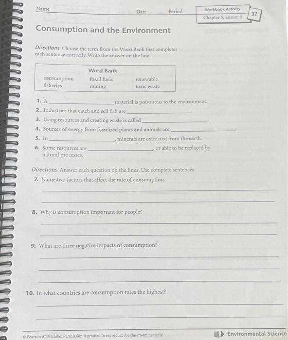 environmental science workbook answers