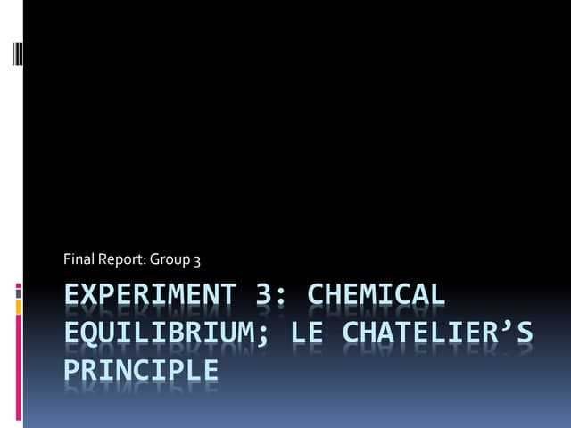 applications of le chateliers principle lab answers