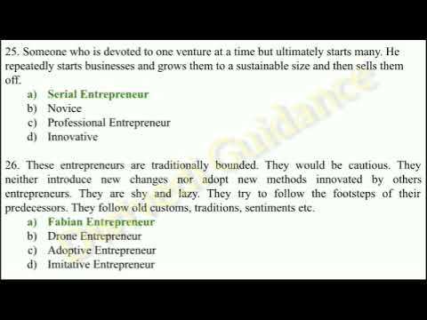 entrepreneurship exam questions and answers doc