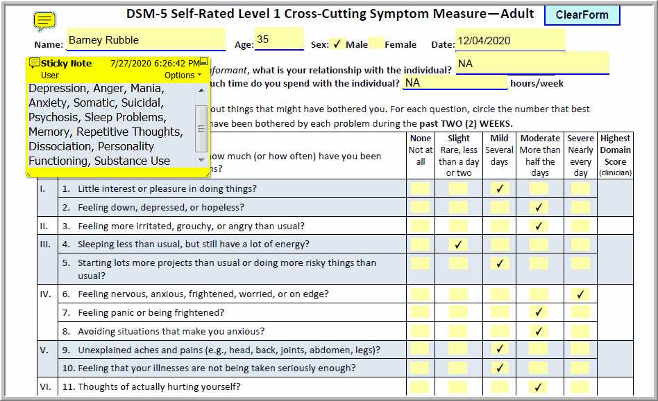 dsm 5 self exam questions answers