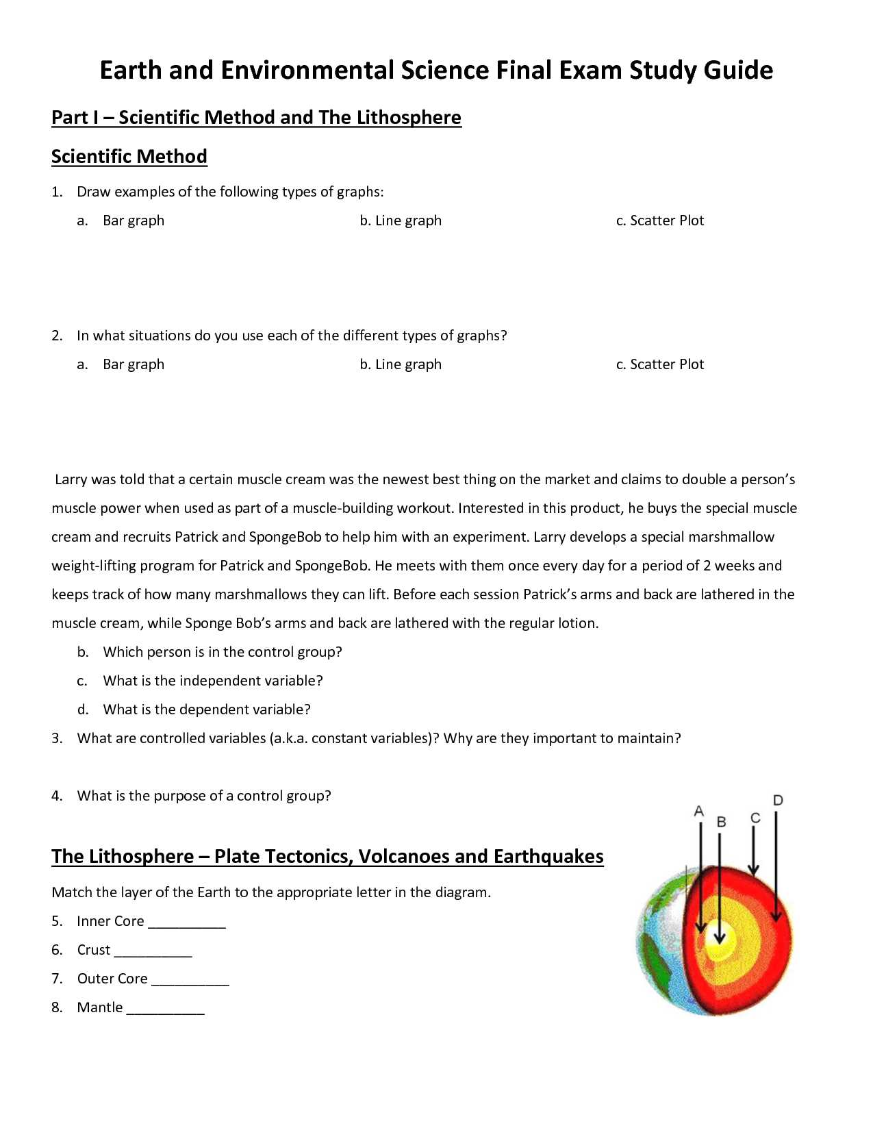 earth science final exam study guide answer key