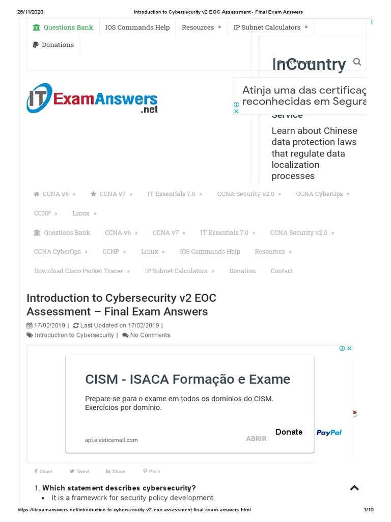 cisco cybersecurity exam answers