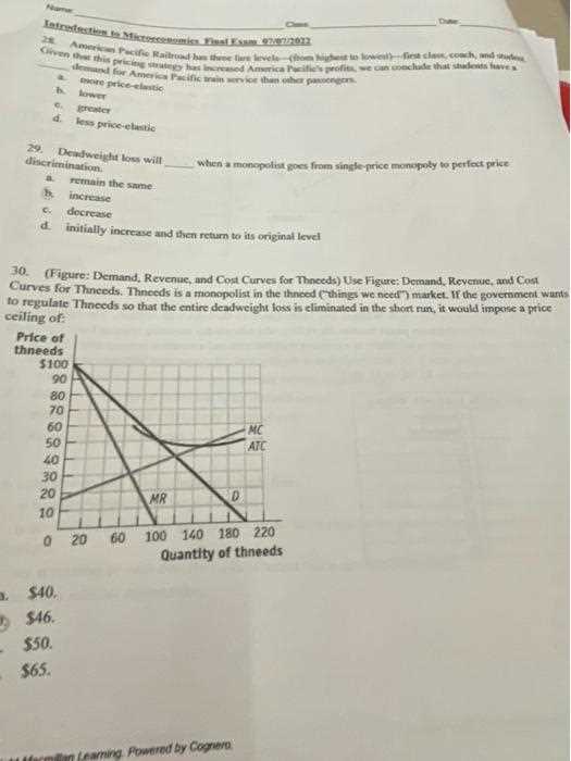 economics final exam review answer key