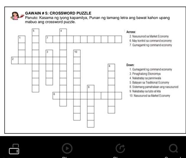 economy crossword puzzle answers