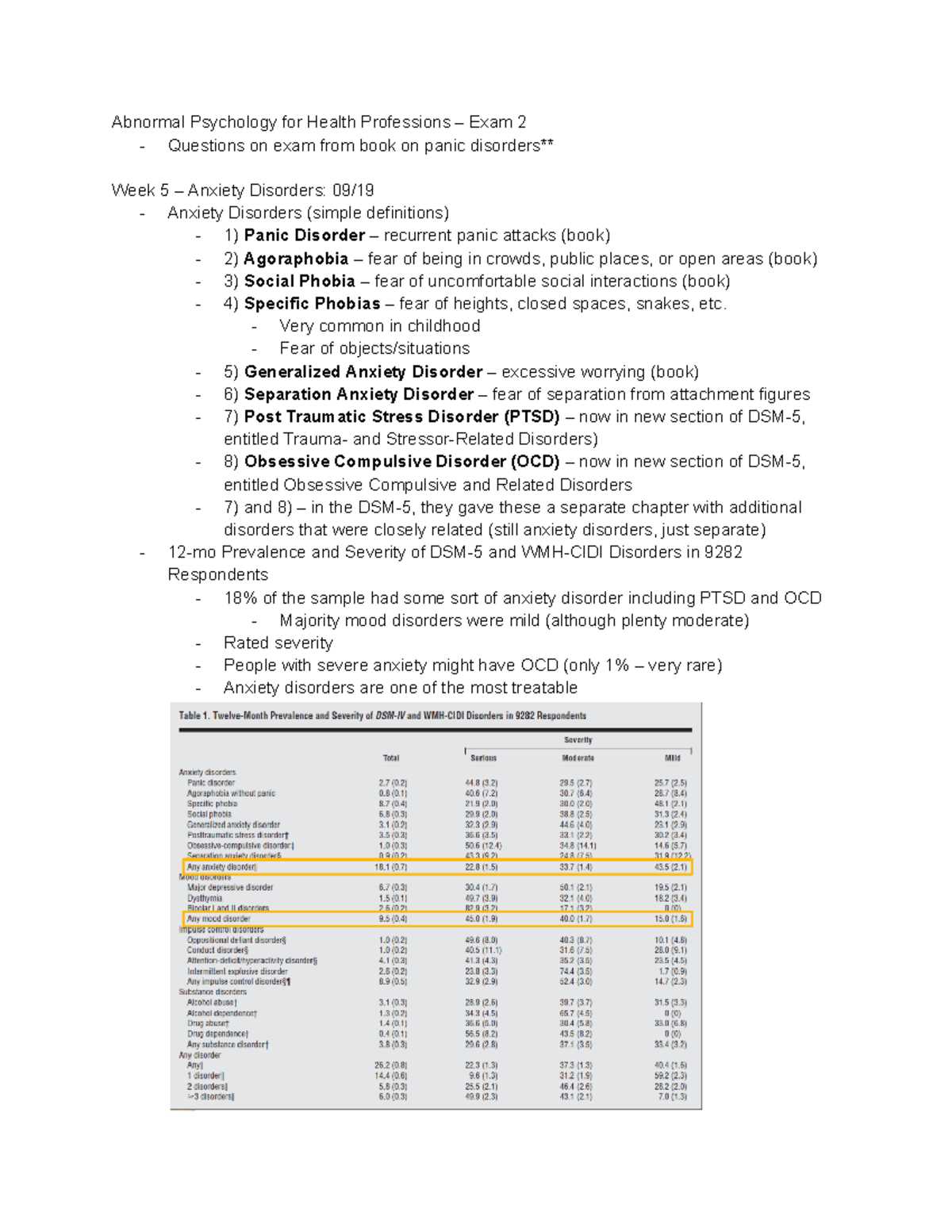 abnormal psychology exam questions