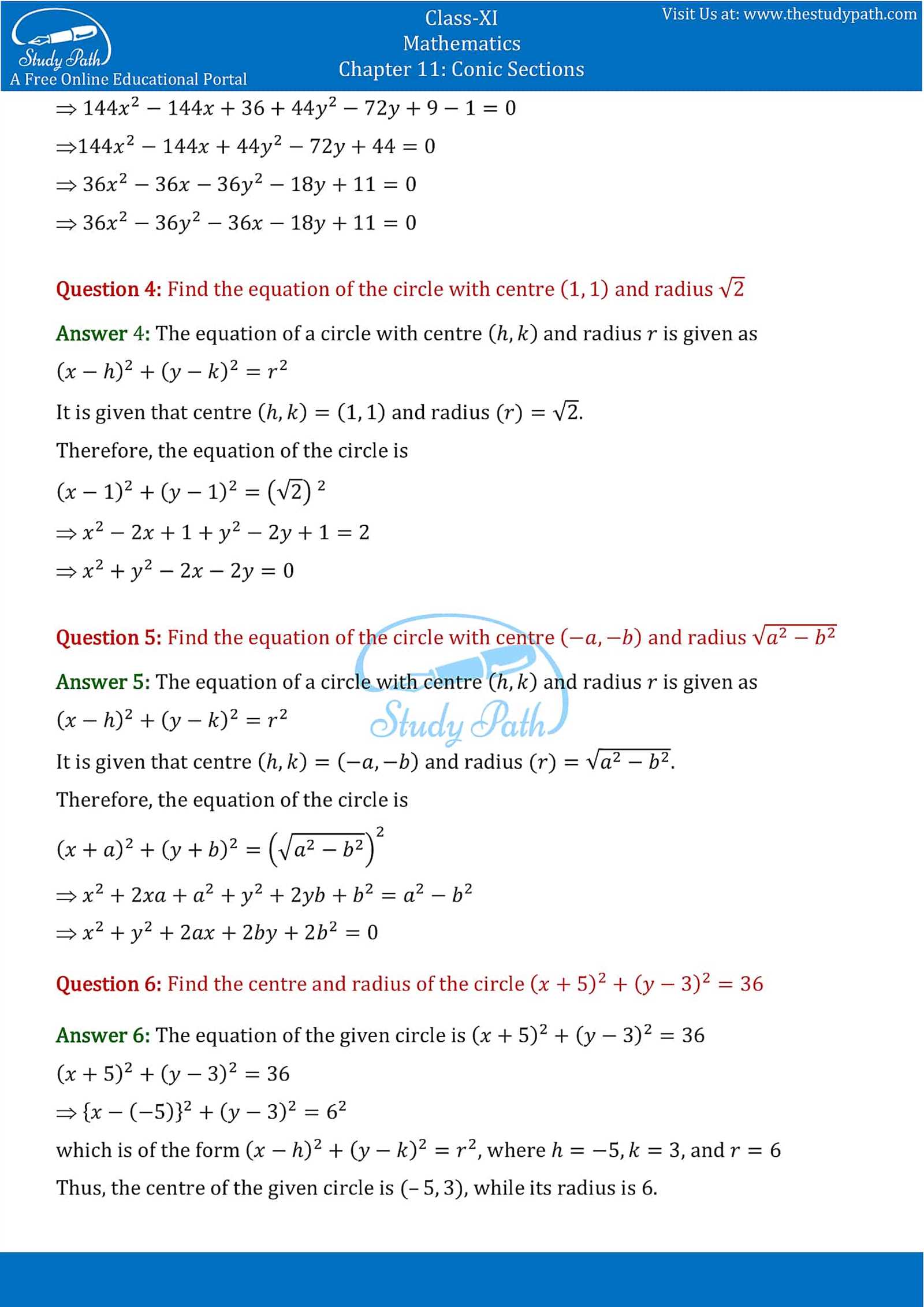 chapter 11 exam answers