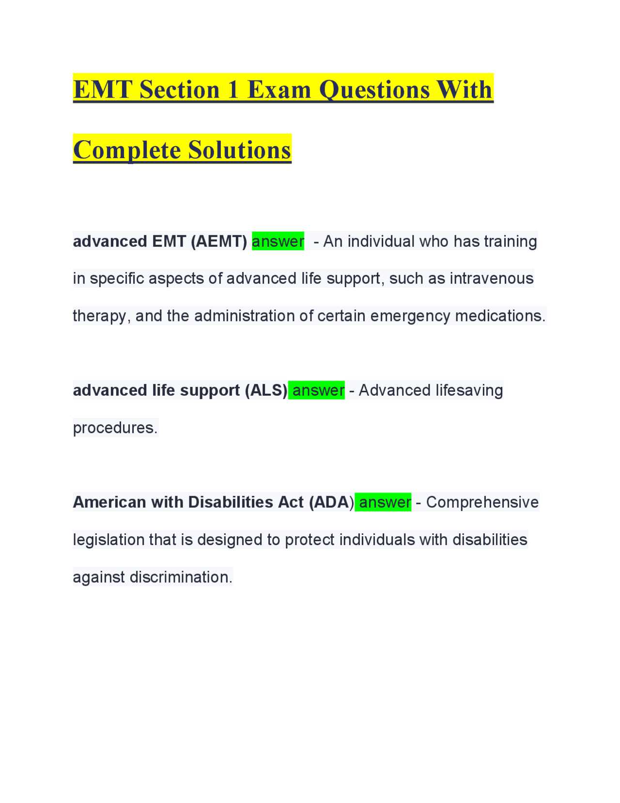 ems jurisprudence exam answers