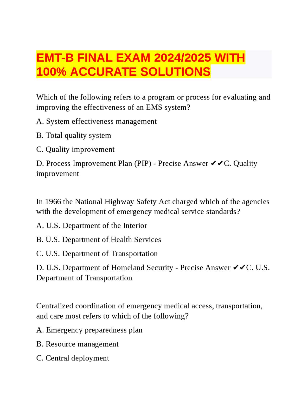 emt basic final exam