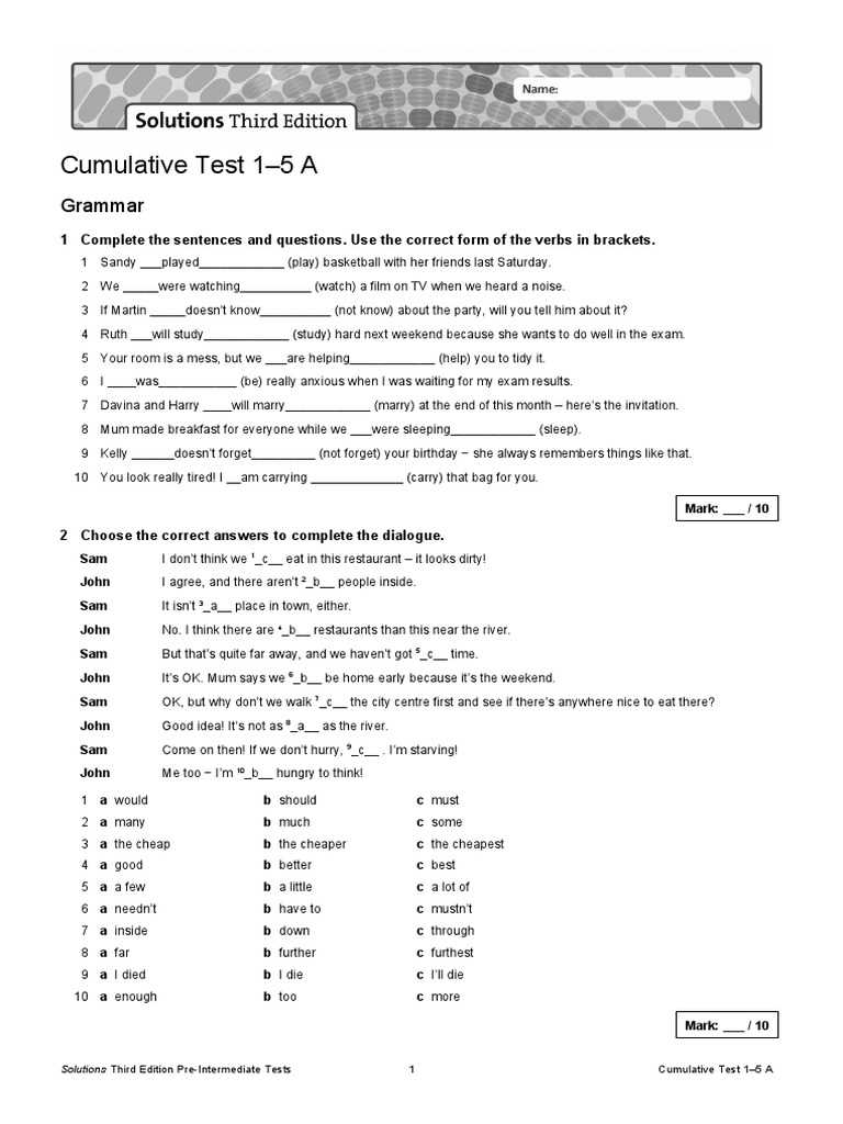 english cumulative exam answers