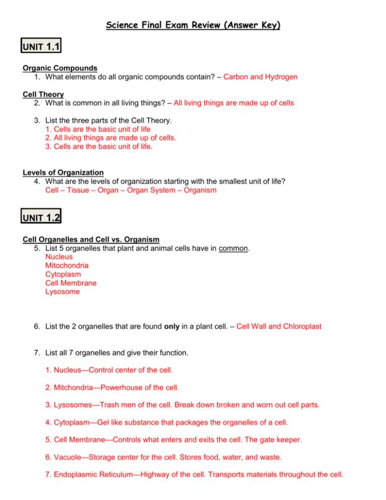 environmental science final exam review answers