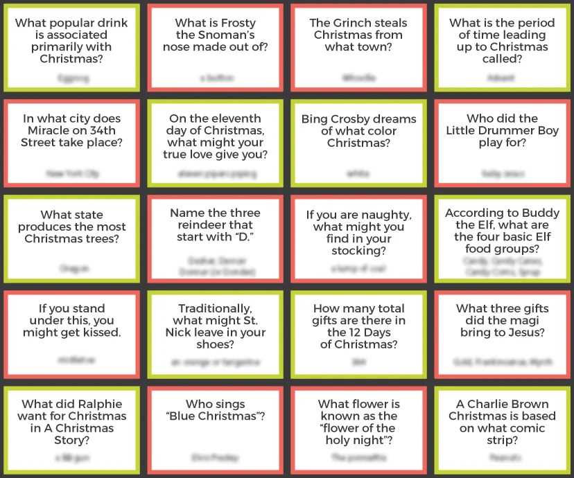 christmas trivia and answers printable