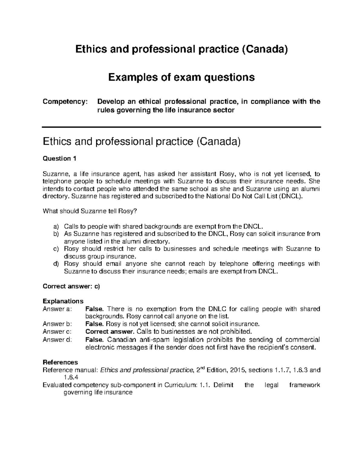 ethical guidelines for insurance professionals exam answers