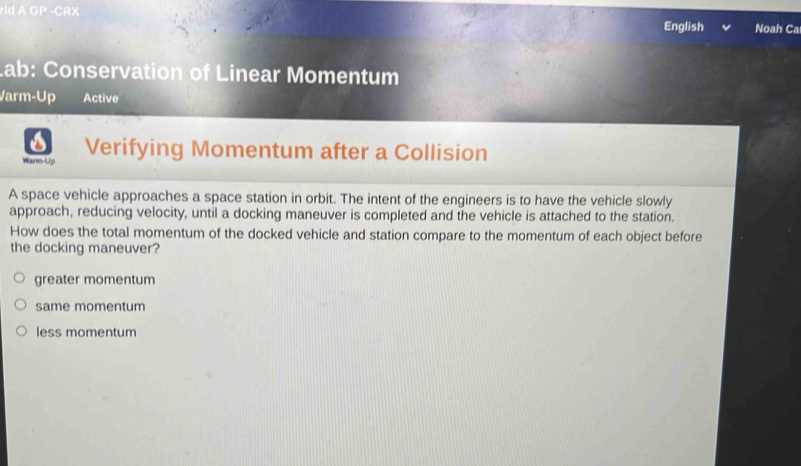 virtual collisions lab answers