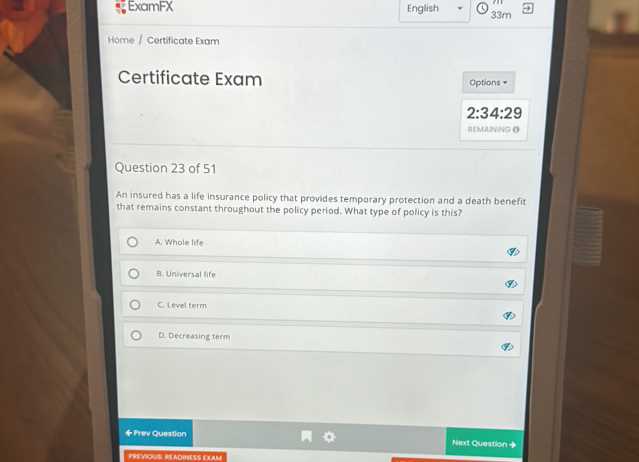 examfx certificate exam answers