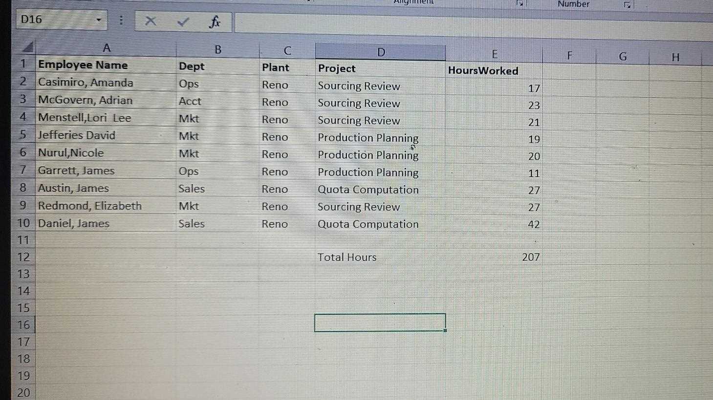 excel chapter 1 answer key