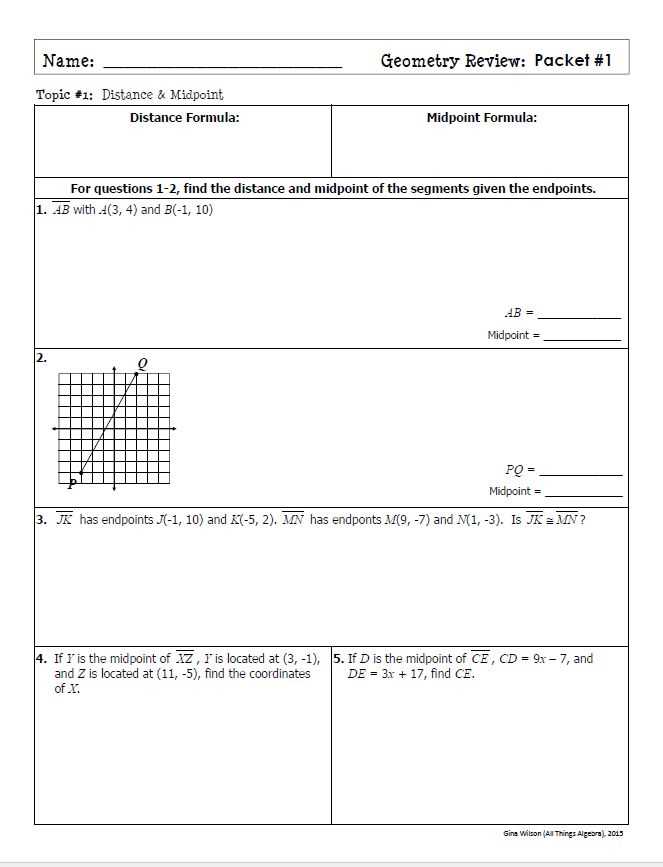 geometry a final exam review packet answers