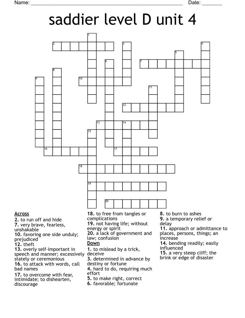 sadlier oxford level d unit 5 answers