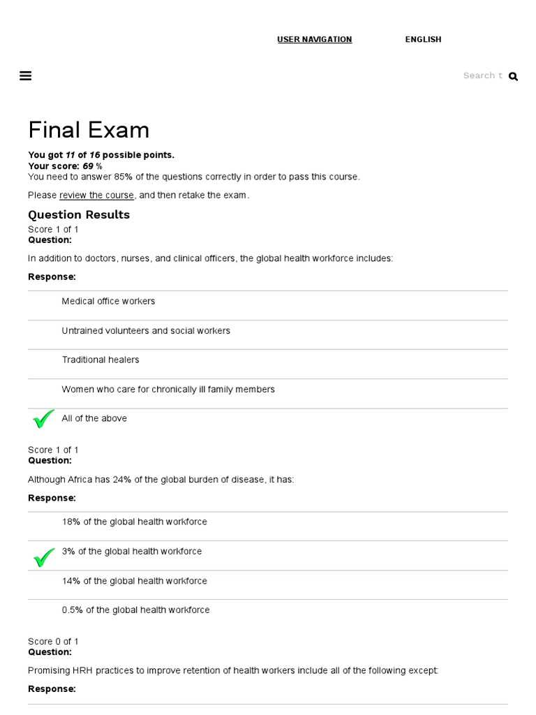 health final exam answer key