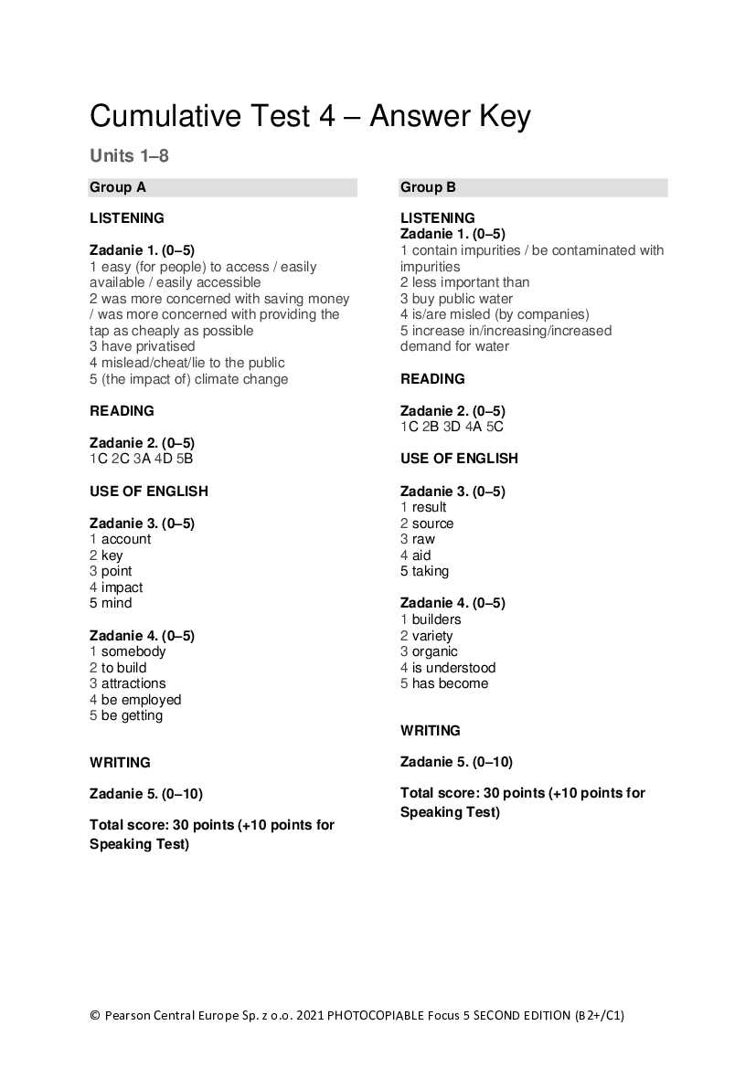 cumulative test answers