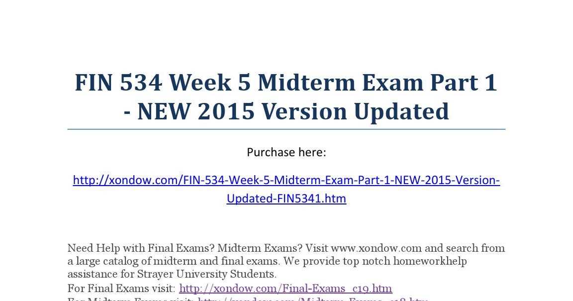 fin 534 midterm exam