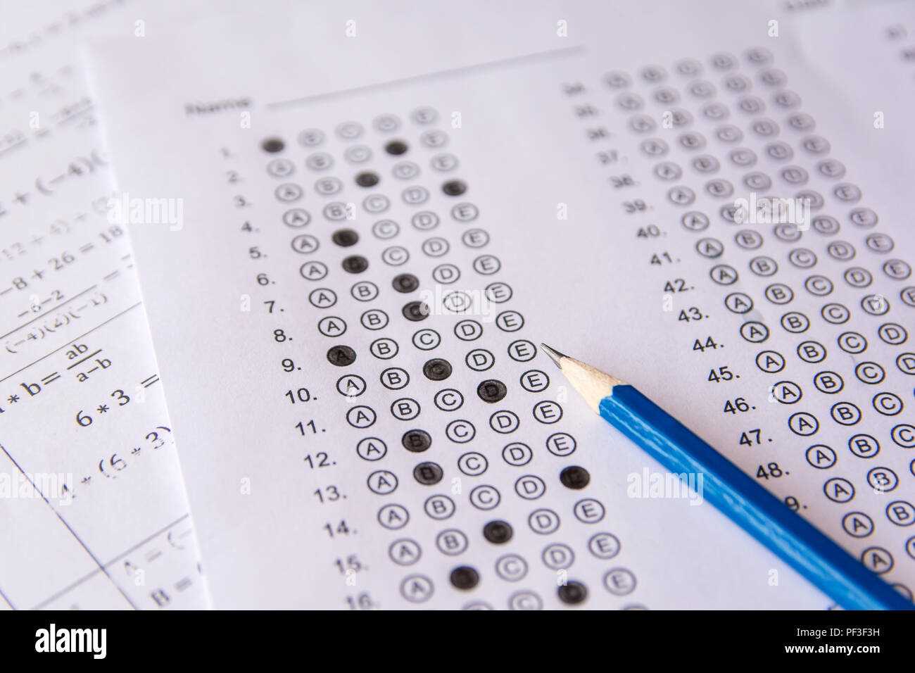 final exam answer sheet