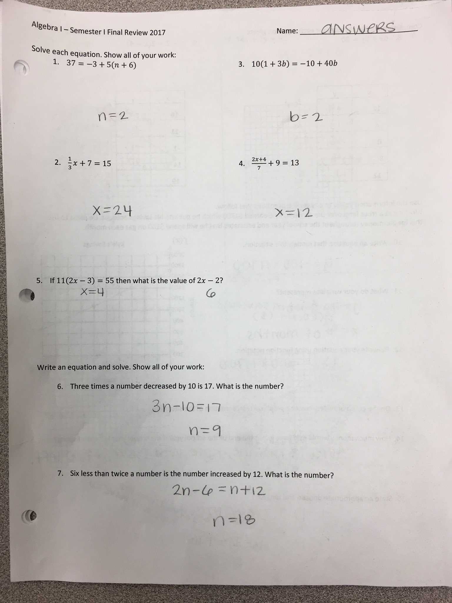 financial algebra final exam answer key