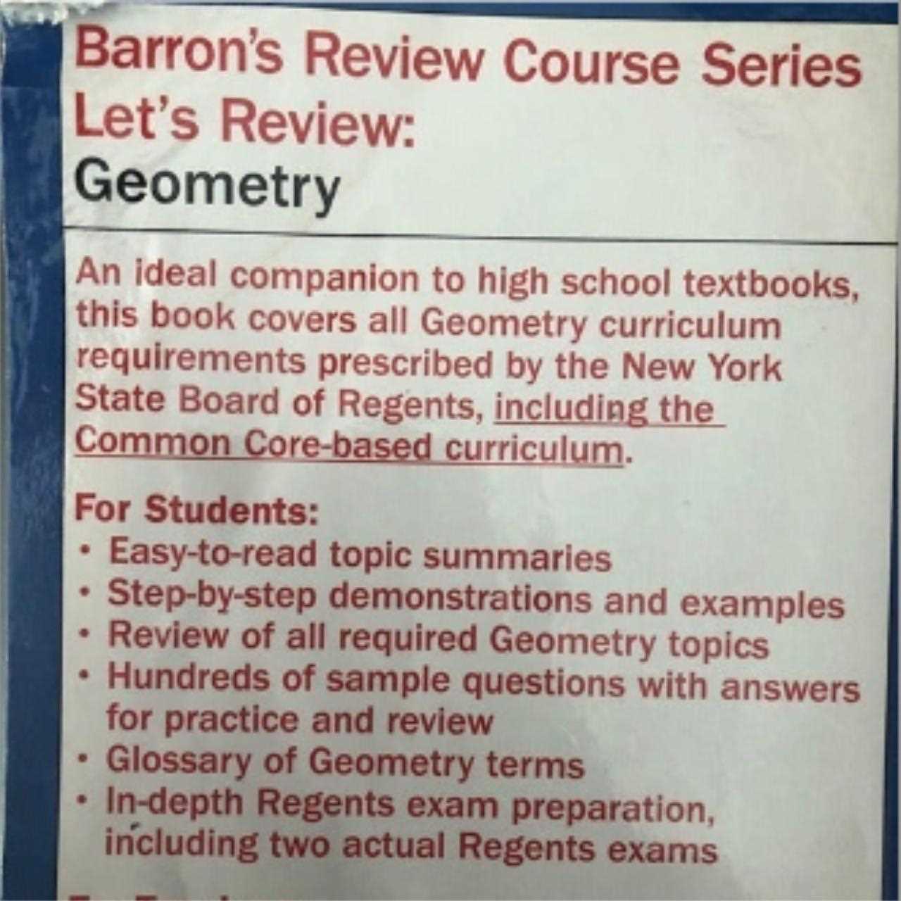 barrons regents exams and answers geometry