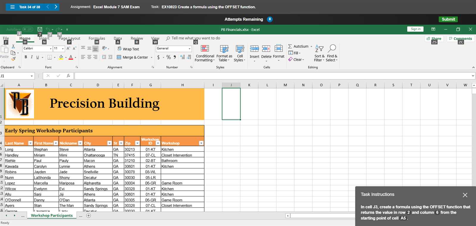 excel module 8 sam exam answers