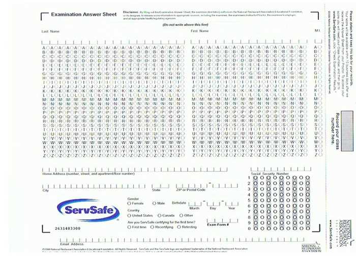 food handlers card test answers