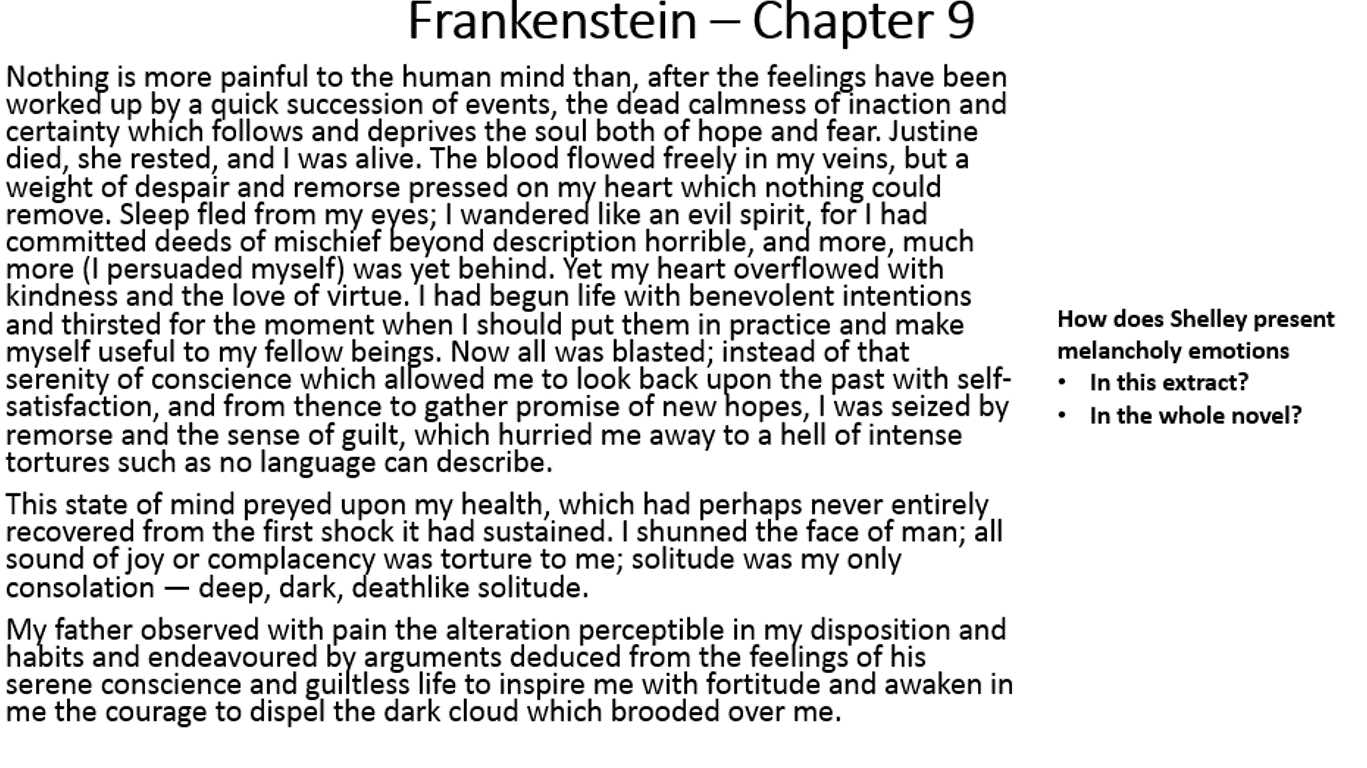 frankenstein exam questions and answers