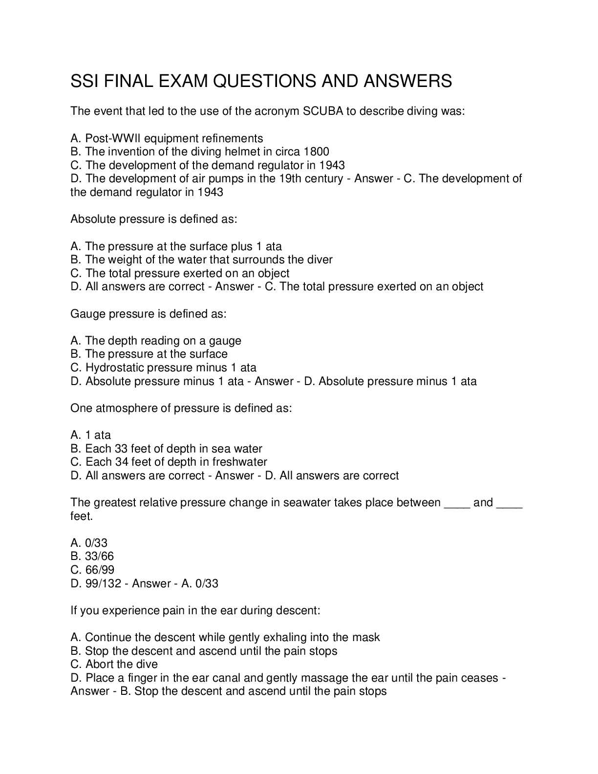 ssi final exam answers